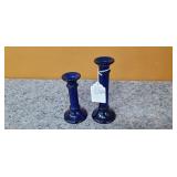 Cobalt Blue Set of Candle Holders