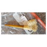 Antique Pipe with Carved Clay Bowl