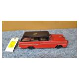 Large 12" Tin Toy Station Wagon, Missing 1 Wheel