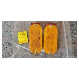 Vintage Set of Orange Reflectors for Trailers,