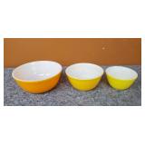 Lot of 3 Pyrex Citrus Yellow Nesting Bowls