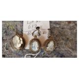 Pair of Antique Cameo Earrings & Pendant