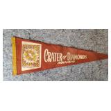 Vintage Crater of Diamonds Arkansas Felt Banner