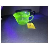 Antique Depression Galss Cup Uranium Glass
