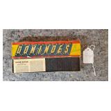 Vintage Halsom Dominoes Set Original Box & Papers