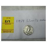 1954 Franklin Silver Half Dollar