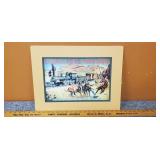 Vintage Framed Buffalo Bill Cody Lithograph with