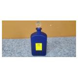 Frosted Cobalt Blue Bottle with Stopper