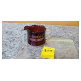 Ruby Red Souvenir Pitcher, Rutland SD