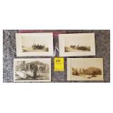 Lot of 4 Old Farm Post Cards - Most with Horses