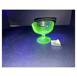 Antique Depression/Vaseline Uranium Sherbet Cup