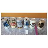 Lot of 6 vintage Empty Beer Cans, Steel