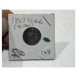 1867 Shild Nickel - No Rays