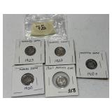 5 Mercury Dimes