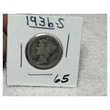 1936 S Mercury Dime