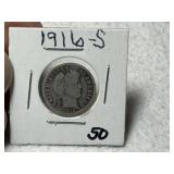 1916 S Barber Dime