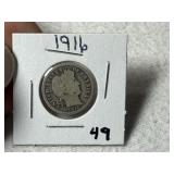 1916 Barber Dime