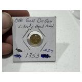 1853 $1 Gold Coin (With Hole)