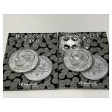 2 Complete Roosevelt Dime Albums - 150 Coins