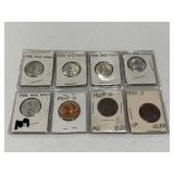 5 Steel War Pennies,Toned