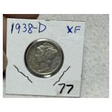 1938 D Mercury Dime