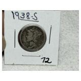 1938 S Mercury Dime