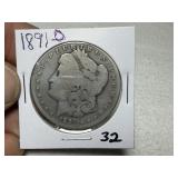 1891 O Morgan Dollar