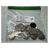 (40 Buffalo Nickels--Worn Dates