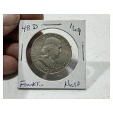 1948-D Franklin Falf Dollar