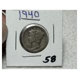 1940 Mercury Dime