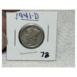 1941 D Mercury Dime