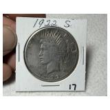 1922 S Peace Dollar