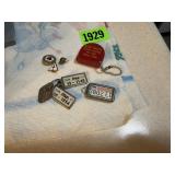 Vintage Key Chains, Pins, Trinkets