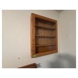 Wall Display Case Wood Shelves Glass Front