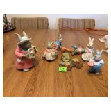 Assorted Bunny Family Figurines, Accessories