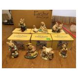 Lot of 8 Easter Bunny Family Figurines