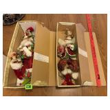 2 Christmas Magic Santa Dolls