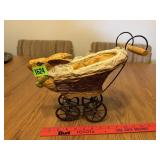 Wicker Doll Baby Carriage