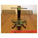 Glass & Metal Soap Dish/Towel Holder