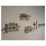 Metal & Glass Wall Shelves, Decor