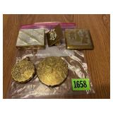 5 Vintage Embossed/Inlaid Compacts