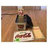 Coca-Cola Metal Art Collector Cards in Tin