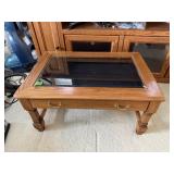 Wooden & Glass Coffee Table