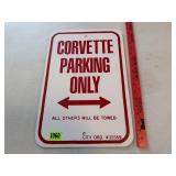 Corvette Parking Metal Sign