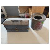 Vintage Metal Minnow Bucket & Tackle Box