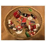 Assorted Coca-Cola Ornaments in Basket