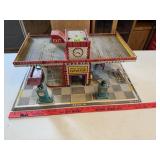 Vintage Superior Service Station Tin Litho Garage