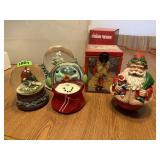 Assorted Snow Globes & Santa Items