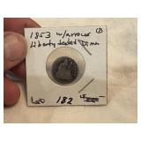 1853 Seated Liberty Dime w/ Arrows