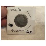 1906 D Barber Quarter